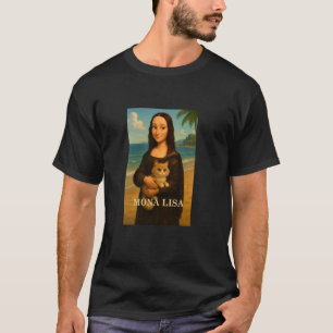 T-shirt Drôle Concept de Mona Lisa Française Dessin Animé