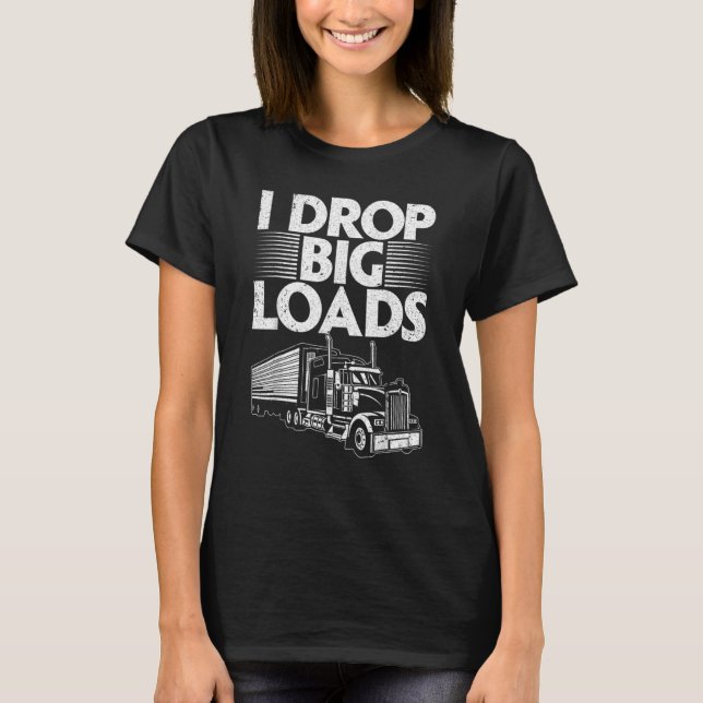 T-shirt Drôle Conception Trucker Pour Hommes Femmes Semi-C (Devant)