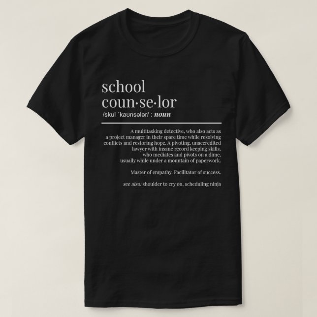 T-shirt Drôle Conseiller scolaire Conseils-cadeaux  (Design devant)