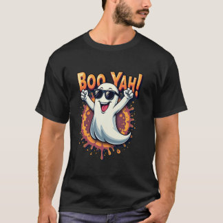 T-shirt Drôle Cool Boo Yah Booyah Rocking Ghost Éffrayant 