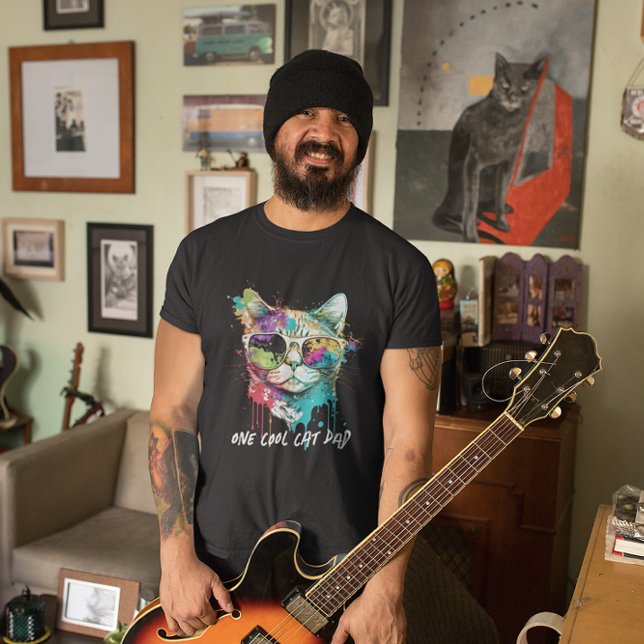 T-shirt Drôle Cool Chat Papa Kitty avec lunettes de soleil (Créateur téléchargé)