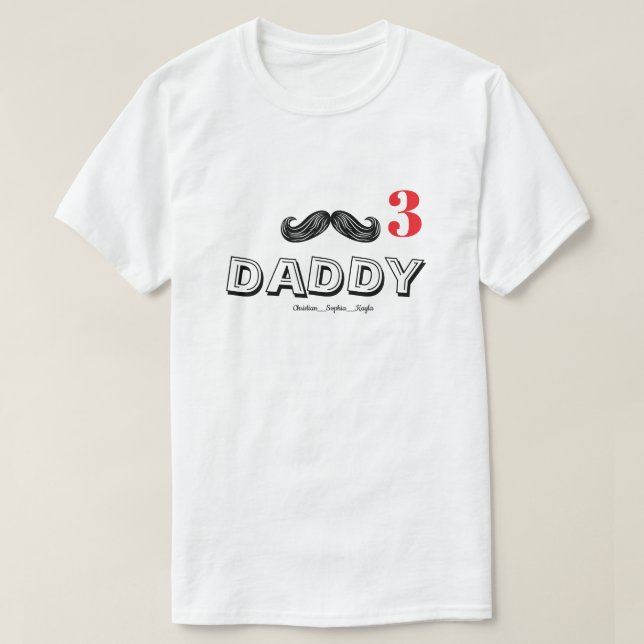 T-shirt drôle cool moustache personnalisée papa & Enfants  (Design devant)