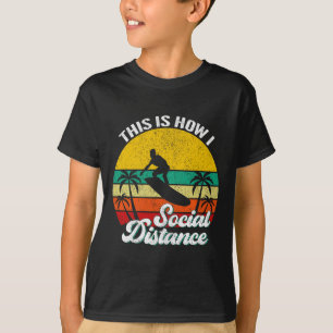 T-shirt Drôle Cool Rétro Coucher de Soleil Vintage Surf Su