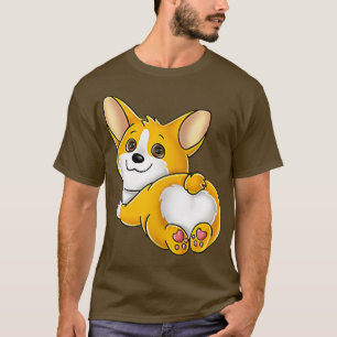 T-shirt Drôle Corgi Pocket Papa Maman Mignonne Amoureux de