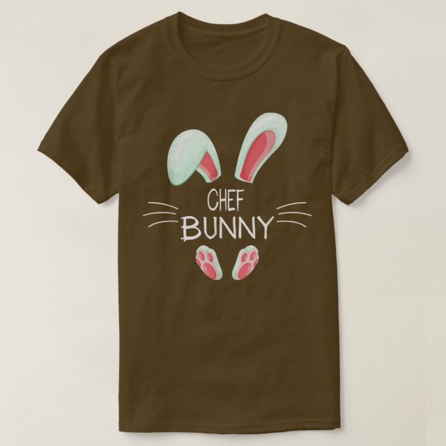 T-shirt Drôle Costume de Pâques Matching Cute Chef Bunny  (Design devant)