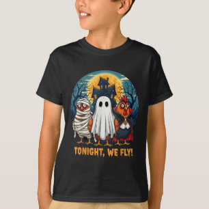T-shirt Drôle Costume Halloween Poulet Ce Soir Nous Volons