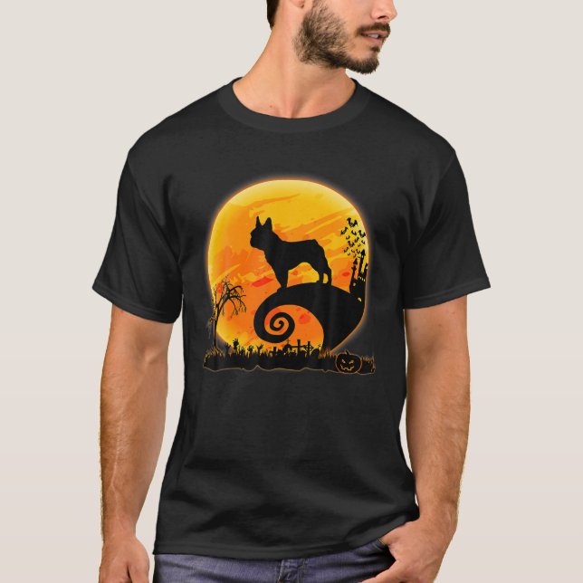 T-shirt Drôle Costume Halloween Tee Chien Français Chien À (Devant)