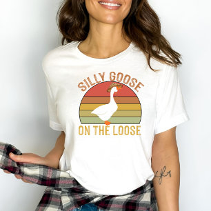 T-shirt Drôle Coucher de soleil Silly Goose sur le Loose