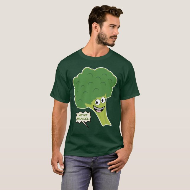 T-shirt Drôle coup avec Broccoli (Devant entier)