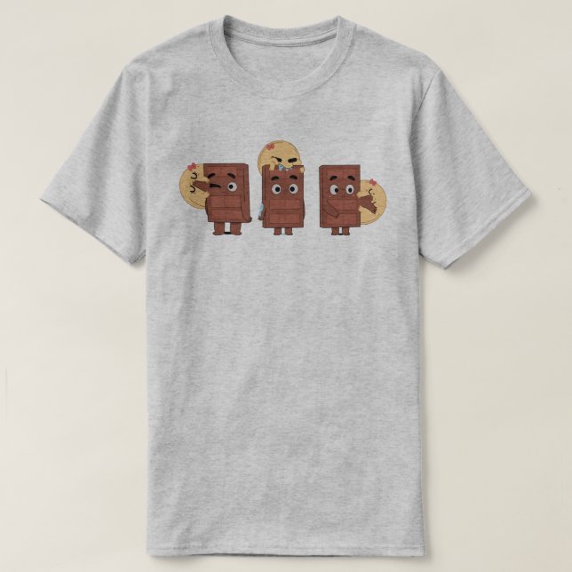 T-shirt Drôle Couple Correspondant Amour Pancake Manger Ch (Design devant)