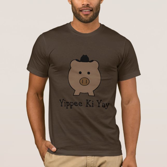 T-shirt Drôle ~ Cow-boy Roy Pig (Devant)