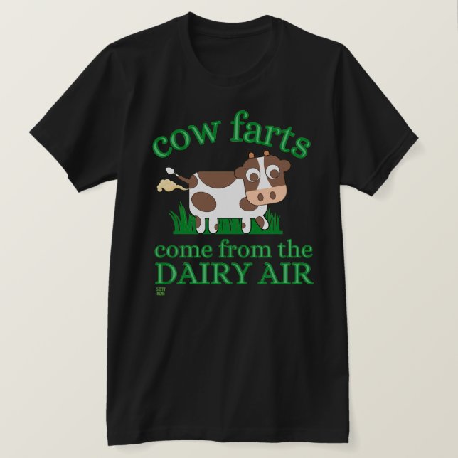 T-shirt drôle "COW FARTS..." (Design devant)