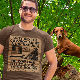 T-shirt Drôle Cowboy & Dachshund Humour Plaisanterie exagé