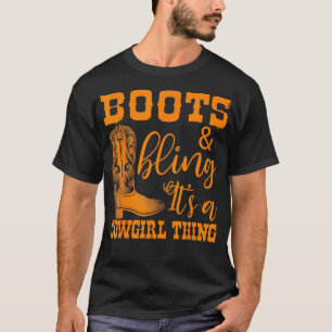 T-shirt Drôle Cowgirl Boots Bling Women Cadeau Cute Lote C