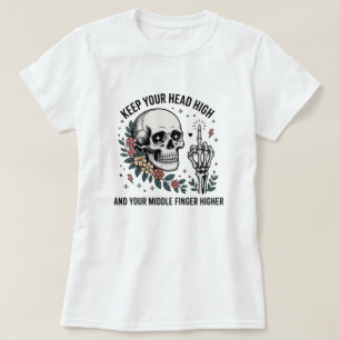 T-shirt drôle crâne doigt d'honneur Flor sarcasi