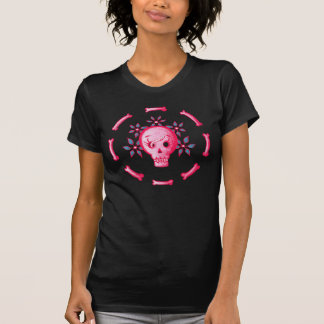 T-shirt Drôle Crâne rose Halloween Whimsigoth