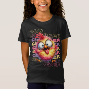 T-Shirt Drôle Crazy Clucker Poulet - Dessin Coloré Hen