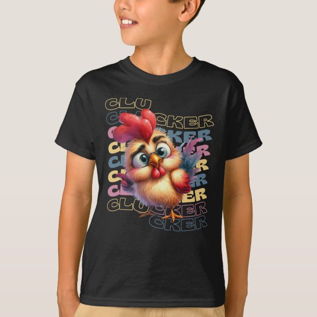 T-shirt Drôle Crazy Clucker poulet - Rooster de dessin (Devant)