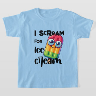 T-shirt Drôle crème glacée cri mot art
