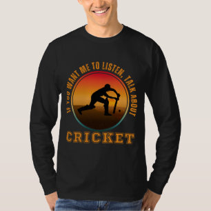 T-shirt Drôle Cricket Dit Joueur Vintage Silhouette