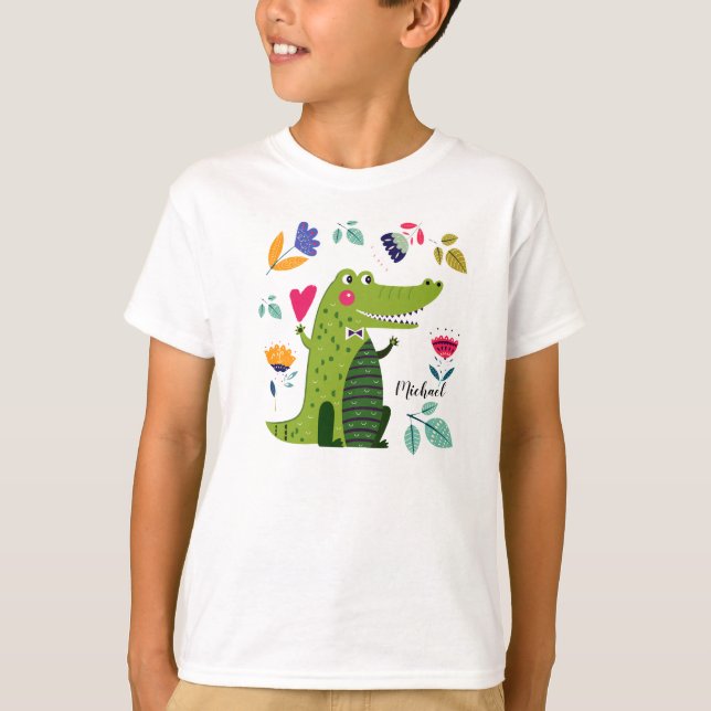 T-shirt Drôle Crocodile Nom personnalisé (Devant)