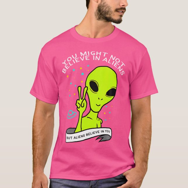T-shirt Drôle croyant Alien Ufo (Devant)