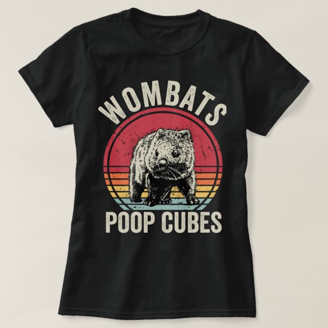 T-shirt Drôle Cubes De Poop Wombats (Design devant)