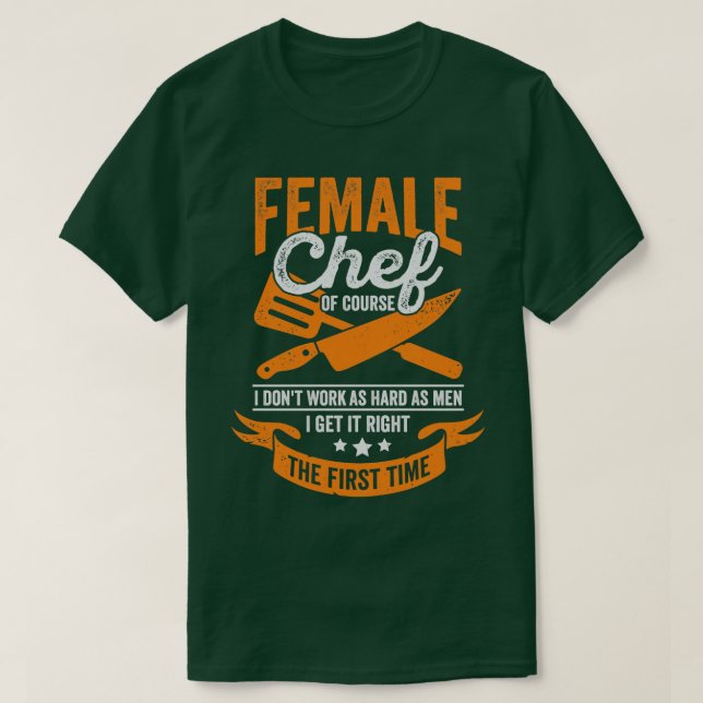 T-shirt Drôle Cuisine Femme Chef Girl Cadeau (Design devant)