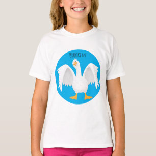T-shirt Drôle curieuse dessin animé d'oie domestique