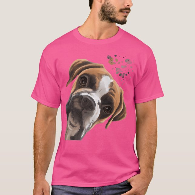 T-shirt Drôle curieux chien de boîte (Devant)
