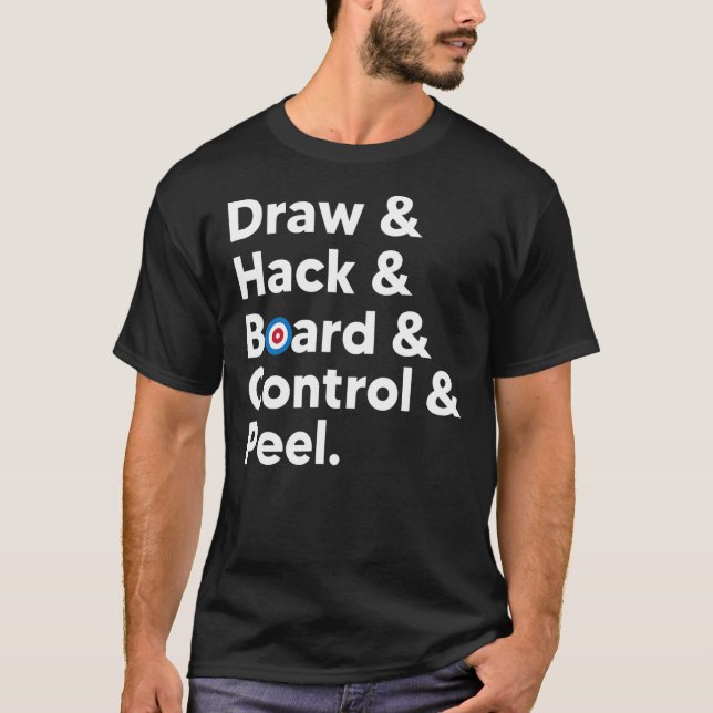 T-shirt Drôle Curling mème de dessin hack tableau de contr (Devant)