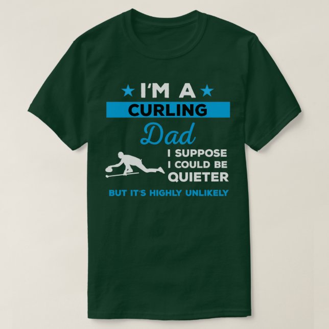 T-shirt Drôle Curling Papa cadeau (Design devant)