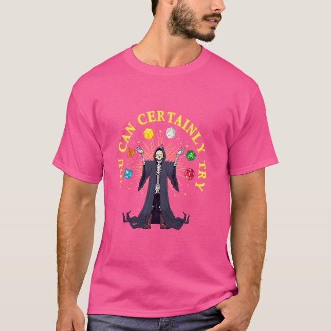 T-shirt Drôle D20 Dice Jeu Skeleton Witchcraft Nerdy Jeu (Devant)