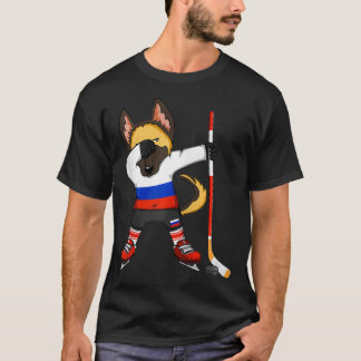 T-shirt Drôle Dabbing Allemand Berger Russie Ice Hockey Fa