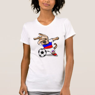 T-shirt Drôle Dabbing Chien Russie Soccer Jersey Russe Foo