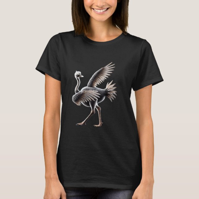 T-shirt Drôle Dabbing Ostrich Oiseau Amant Dab Oiseau Oise (Devant)