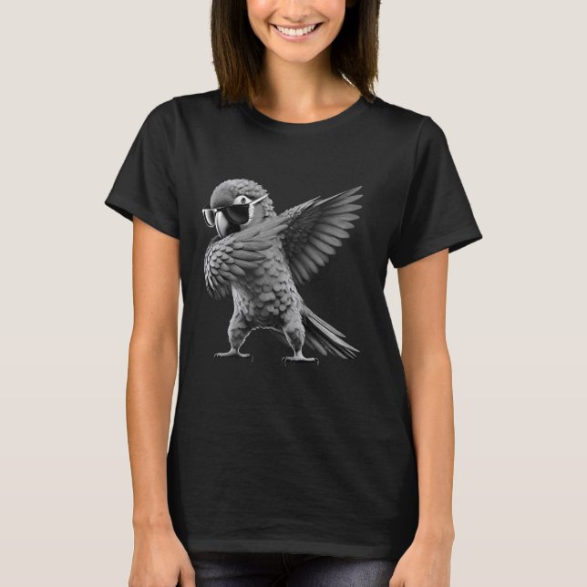 T-shirt Drôle Dabbing Perrot Oiseau Oiseau Oiseau Dab Oise (Devant)