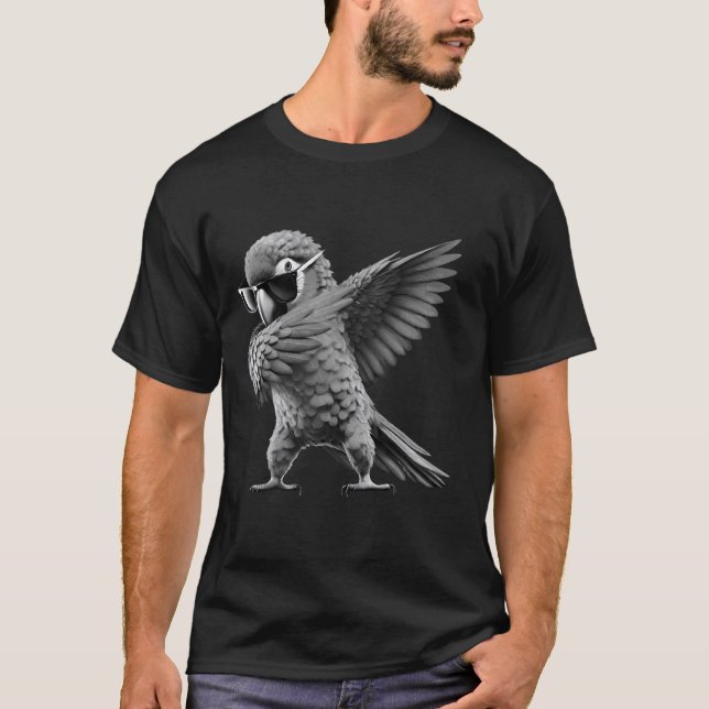 T-shirt Drôle Dabbing Perrot Oiseau Oiseau Oiseau Dab Oise (Devant)