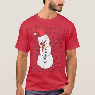 T-shirt Drôle Dabbing Snowman Dab lumières de Noël