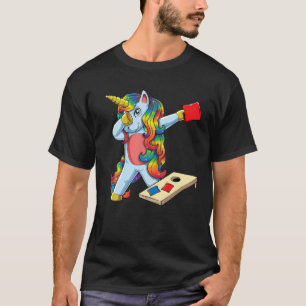 T-shirt Drôle Dabbing Unicorn Cornhole Girls Corn Hole Uni