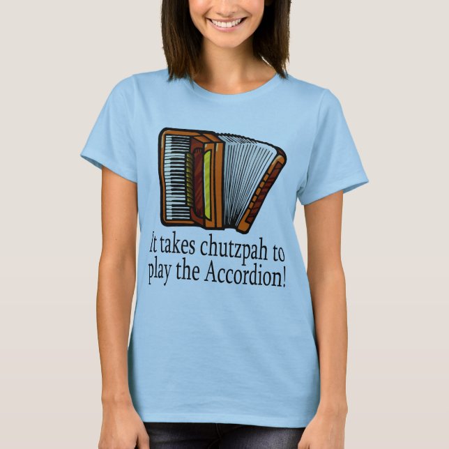 T-shirt drôle d'accordéon pour des dames (Devant)