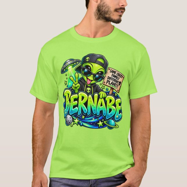 T-shirt drôle d'alien Bernabe (Devant)