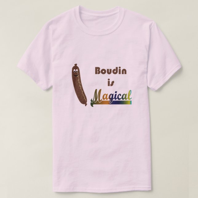 T-shirt drôle d'amants de Cajun Louisiane Boudin (Design devant)