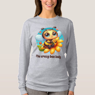 T-shirt Drôle dame d'abeille folle