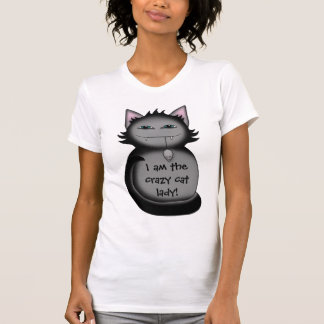 T-shirt Drôle dame de chat fou