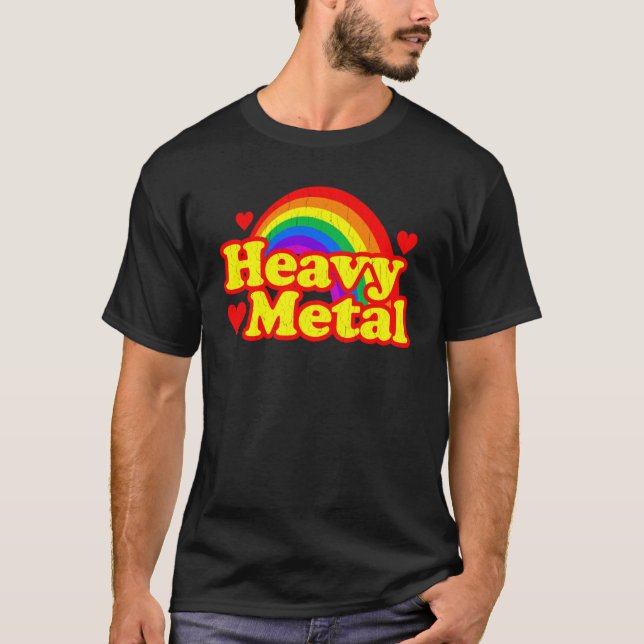 T-shirt Drôle d'ami Heavy Metal Rainbow (Devant)