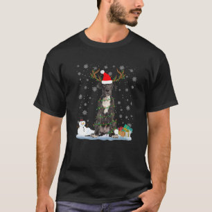 T-shirt Drôle Dane Chien laide doux lumières de Noël Premi
