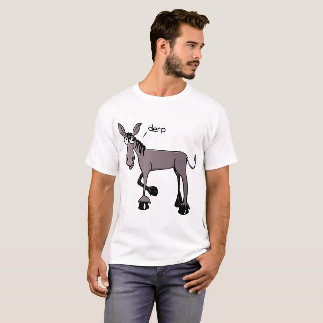 T-shirt drôle d'âne de Derp (Devant entier)