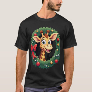 T-shirt drôle d'animal girafe visage meme festif N