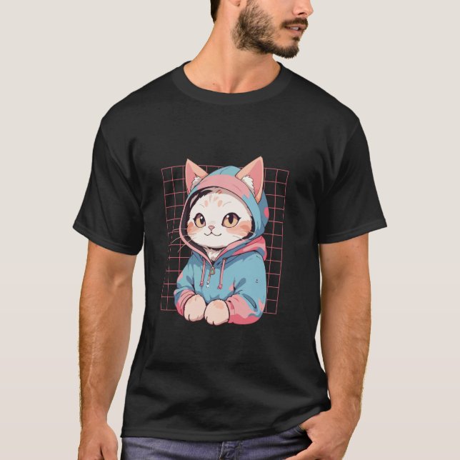 T-shirt drôle d'animal pour garçons et filles chat mignon (Devant)